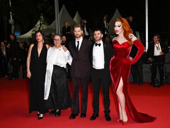 Cannes, 77th Cannes Film Festival 2024, Ninth Night. Red carpet of the film Motel Destino - In the photo: Queer Palm jury members Juliana Rojas, Sophie Letourneur, Queer Palm jury president Lukas Dhont, Queer Palm jury members Jad Salfiti and Paloma  Copyright: xSimonexComix xipa-agency.netx xPoolxPhotoxEventsx03x IPA_Agency_IPA46420226