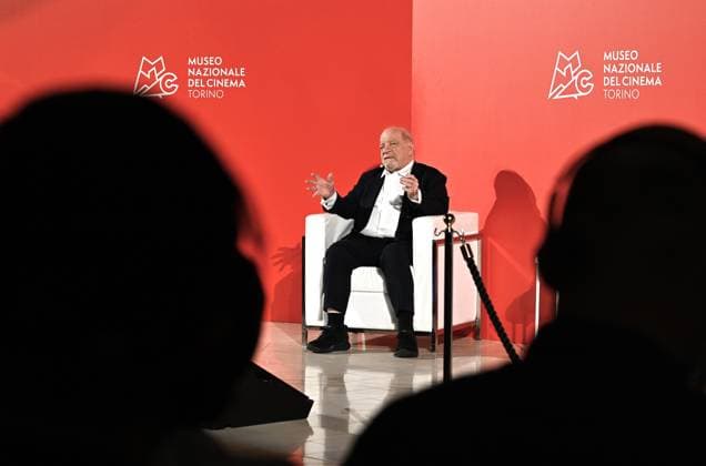 Turin, Piedmont: Turin,Italy Paul Schrader director and screenwriter receives the Stella della Mole Award at the National Cinema Museum with masterclass In the photo:Paul Schrader during the masterclass Turin  - ZUMAp169 20240522_zea_p169_1628 Copyright: xNickxZonnax