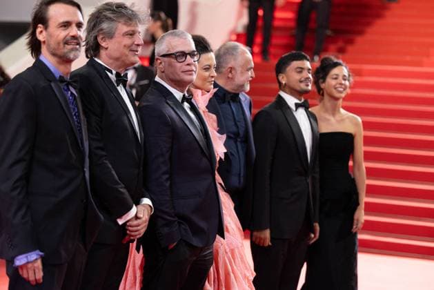 Cannes Motel Destino Screening DB Fabiano Gullane, Caio Gullane, Janaina Bernardes, Fabio Assuncao, Nataly Rocha, Director Karim AÃ¯nouz and Iago Xavier attends the Motel Destino Red Carpet at the 77th annual Cannes Film Festival at Palais des Festivals on May 22, 2024 in Cannes, France. Photo by David Boyer ABACAPRESS.COM Cannes France  Copyright: xBoyerxDavid ABACAx