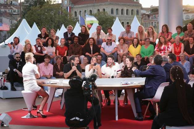 Exclusive Set of the Ã mission C Ã vous at the 77th Cannes International Film Festival Exclusive Gilles Lellouche, Adele Exarchopoulos, Francois Civil, Mallory Wanecque on the set of the Ã mission C Ã vous at the 77th Cannes International Film Festival on May 22, 2024 Jack Tribeca Bestimage No Web Belgium and Switzerland Cannes France  Copyright: xJackxTribecax xBestimagexJackxTribecax xBestimagex