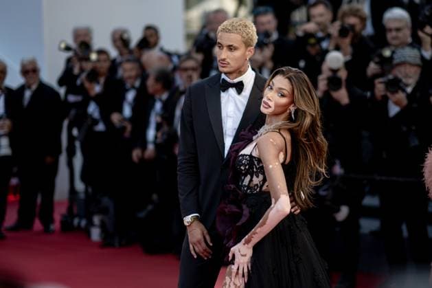 Cannes, France 22th May, 2024 Kyle Kuzma and Winnie Harlow attends Le Comte de Monte Cristo Screening red carpet at the 77th annual Cannes Film Festival at Palais des Festivals on May 22, 2024 in Cannes, France CINEMA 77eme Festival de Cannes Red Carpet du film Le Comte de Monte Cristo 22 05 2024 NorbertScanella Panoramic 
