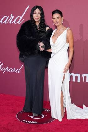 Cher and Demi Moore at the Amfar Gala on 23 05 2024 as part of the 77 Film Festival in Cannes Cannes Film Festival 2024 Amfar Gala