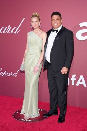 Football star Ronaldo and his wife Celina Locks at the Amfar Gala on 23 05 2024 as part of the 77 Film Festival in Cannes Cannes Film Festival 2024 Amfar Gala