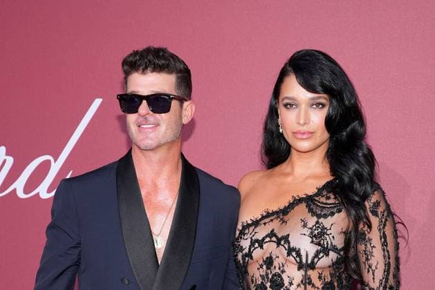 Robin Thicke and April Love Geary at the Amfar Gala on 23 05 2024 as part of the 77 Film Festival in Cannes Cannes Film Festival 2024 Amfar Gala