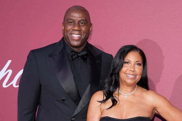 Magic Johnson and Cookie Johnson at the Amfar Gala on 23 05 2024 as part of the 77 Film Festival in Cannes Cannes Film Festival 2024 Amfar Gala