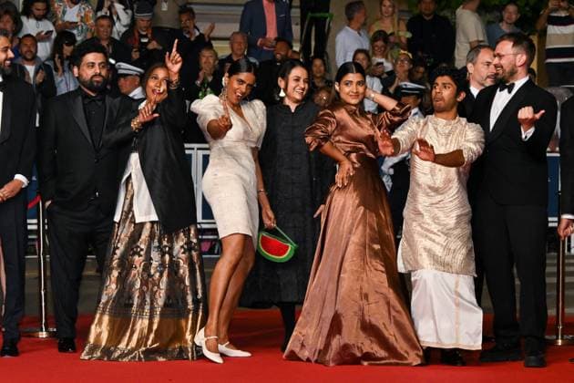 MontÃ e des marches du film Â All we imagine as light Â lors du 77eme Festival International du Film de Cannes Zico Maitra, Chhaya Kadam, Kani Kusruti, Payal Kapadia, Divya Prabha, Hridhu Haroo, Thomas Hakim MontÃ e des marches du film Â All we imagine as light Â lors du 77eme Festival International du Film de Cannes, au Palais des Festivals Ã Cannes Le 23 mai 2024 Bruno Bebert Bestimage Red carpet of the movie Â All we imagine as light Â during the 77th Cannes International Film Festival at the Palais des Festivals in Cannes, France On may 23th 2024 Cannes France  Copyright: xBrunoxBebertx xBestimagexBrunoxBebertx xBestimagex