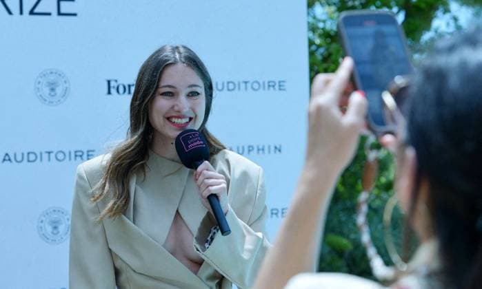 Remise du prix Human Prize dans le cadre de la semaine du cinÃ ma positif lors du 77eme Festival International du Film de Cannes Camille Etienne Remise du prix Human Prize dans le cadre de la semaine du cinÃ ma positif lors du 77eme Festival International du Film de Cannes le 23 mai 2024 Rachid Bellak Bestimage Presentation of the Human Prize as part of the positive cinema week during the 77th Cannes International Film Festival on May 23, 2024 Rachid Bellak Bestimage Cannes France  Copyright: xRACHIDxBELLAKx xBESTIMAGExRACHIDxBELLAKx xBESTIMAGEx