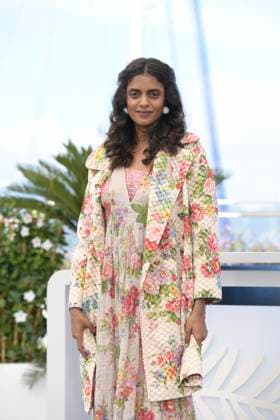 CANNES, FRANCE MAY 24 G D Kani KUSRUTI, actress, during the photocall of the film All we imagine as light in competition at the 77th Cannes Film Festival at the Palais des Festivals on May 24, 2024 in Cannes, France CINEMA 77eme Festival de Cannes Photocall 24 05 2024 ValentinaClaret Panoramic 