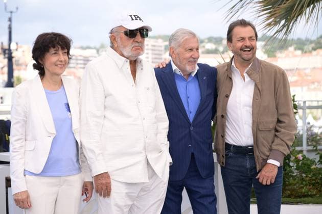CANNES, FRANCE MAY 24 G D Virginia RUZICI, former tennis player, protagonist, Ion TIRIAC, former tennis player, protagonist, Ilie NASTASE, former tennis player, protagonist, Henri LECONTE, former tennis player, protagonist, during the photocall of the film Nasty More than just tennis in Seapnce Spà ciale at the 77th Cannes Film Festival at the Palais des Festivals on May 24, 2024 in Cannes, France CINEMA 77eme Festival de Cannes Photocall 24 05 2024 ValentinaClaret Panoramic