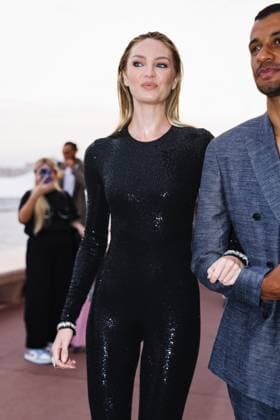 Milan, Italy: Cannes, Arrivals at the Michael Kors Party during the Festival de Cannes. Pictured: Candice Swanepoel arrives Michael Kors party Milan Italy  - ZUMAp169 20240524_zea_p169_581 Copyright: xAlessandroxBremecx