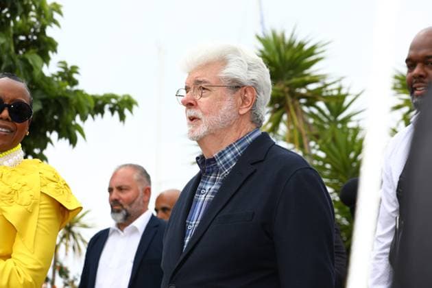 May 24, 2024, Cannes, Cote D azur, France: GEORGE LUCAS poses during a photocall as he is a recipient of the Honorary Palme d Or at the 77th Annual Cannes Film Festival at Palais des Festivals in Cannes, France Cannes France - ZUMAc179 20240524_zep_c179_018 Copyright: xMickaelxChavetx