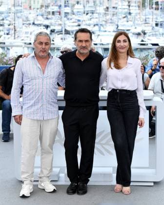Cannes, France: Cannes, 77th Cannes Film Festival 2024 Photocall film: Ã¢â‚¬oeL Amour Ouf (Beating Hearts) In the photo: Ahmed Hamidi, Gilles Lellouche, Audrey Diwan Cannes France  - ZUMAp169 20240524_zea_p169_746 Copyright: xAlbertoxTerenghix