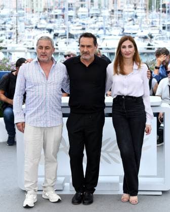 Cannes, France: Cannes, 77th Cannes Film Festival 2024 Photocall film: Ã¢â‚¬oeL Amour Ouf (Beating Hearts) In the photo: Ahmed Hamidi, Gilles Lellouche, Audrey Diwan Cannes France  - ZUMAp169 20240524_zea_p169_745 Copyright: xAlbertoxTerenghix