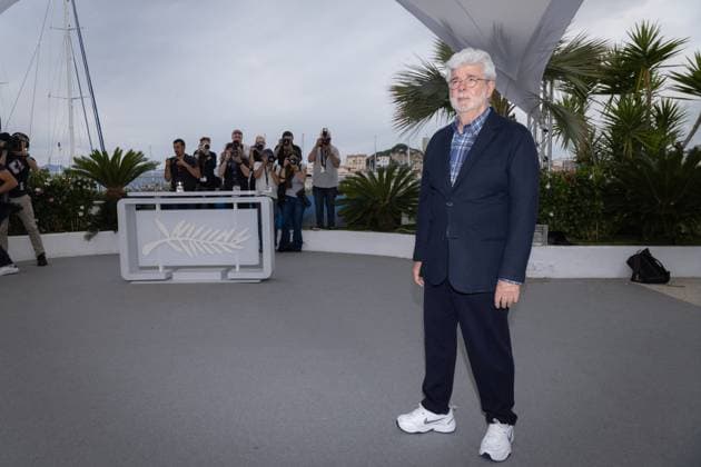Cannes - George Lucas Photocall George Lucas attends a photocall as he is awarded the Palm D Or D Honneur at the 77th annual Cannes Film Festival at Palais des Festivals on May 24, 2024 in Cannes, France. Photo by Shootpix ABACAPRESS.COM Cannes France  Copyright: xShootpix ABACAx