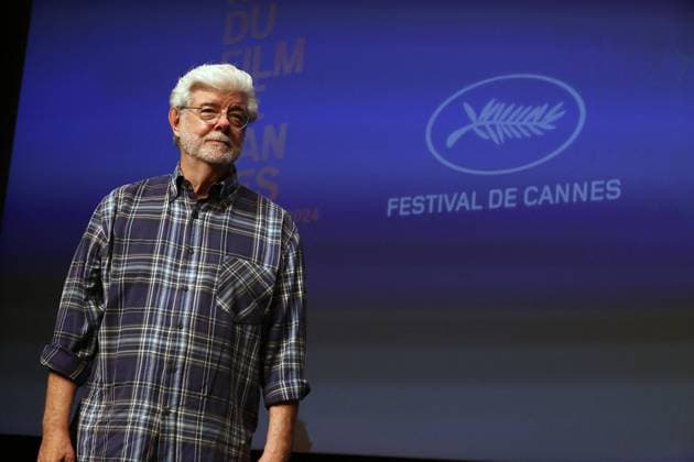 Cannes - Rendez-Vous With George Lucas George Lucas speaks on stage at rendez-vous with George Lucas at the 77th annual Cannes Film Festival at Palais des Festivals on May 24, 2024 in Cannes, France. Photo by JP PARIENTE Pool ABACAPRESS.COM Cannes France  Copyright: xABACAx