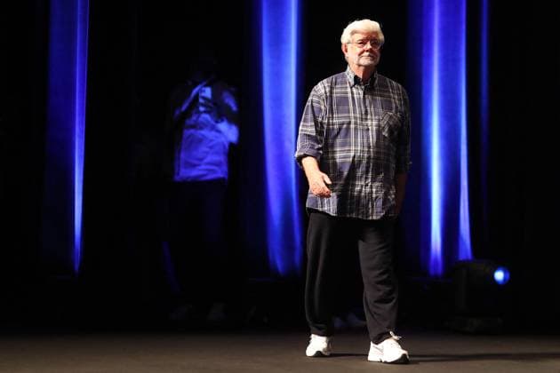 Cannes - Rendez-Vous With George Lucas George Lucas speaks on stage at rendez-vous with George Lucas at the 77th annual Cannes Film Festival at Palais des Festivals on May 24, 2024 in Cannes, France. Photo by JP PARIENTE Pool ABACAPRESS.COM Cannes France  Copyright: xABACAx