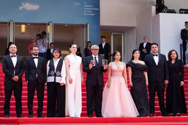 M MontÃ e des marches du film Â The seed of the sacred fig Â lors du 77eme Festival International du Film de Cannes Guest, Soheila Golestani, le rÃ alisateur Mohammad Rasoulof, guest MontÃ e des marches du film Â The seed of the sacred fig Â lors du 77eme Festival International du Film de Cannes, au Palais des Festivals Ã Cannes On may 24th 2024 Jacovides Moreau Bestimage Red carpet of the movie Â The seed of the sacred fig Â during the 77th Cannes International Film Festival at the Palais des Festivals in Cannes, France On may 24th 2024 Cannes France  Copyright: xJACOVIDES-MOREAUx xBESTIMAGExJACOVIDES-MOREAUx xBESTIMAGEx