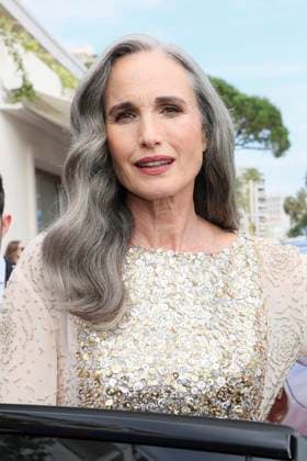 Cannes - Andie MacDowell At The Martinez Andie MacDowell is spotted at Hotel Martinez during 77th Film Festival of Cannes, on May 24, 2024 in Cannes, France. Photo by Marco Piovanotto ABACAPRESS.COM Cannes France  Copyright: xPiovanottoxMarco ABACAx