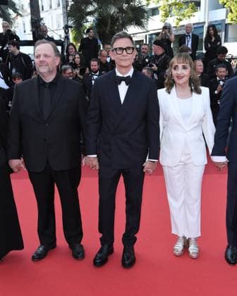 77th Cannes Film Festival 2024, Red carpet film The Most Precious of Cargoes Cannes, 77th Cannes Film Festival 2024, Red carpet film The Most Precious of Cargoes In the photo: GrÃ gory Gadebois, Michel Hazanavicius, Dominique Blanc Cannes France  Copyright: xIPA ABACAx