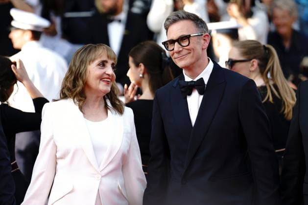 Cannes, France 24th May, 2024 Michel Hazanavicius and Dominique Blanc attends La Plus PrÃ cieuse des Marchandise The Most Precious of Cargoes Screening red carpet at the 77th annual Cannes Film Festival at Palais des Festivals on May 24, 2024 in Cannes, France CINEMA 77eme Festival de Cannes Red Carpet du film La Plus PrÃ cieuse des Marchandise The Most Precious of Cargoes 24 05 2024 NorbertScanella Panoramic 