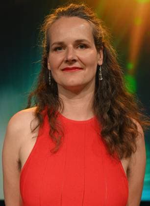 Editor Anne Jünemann, winner of Best Editing Fiction Cinema for her work on Behrooz Karamizades drama Empty Nets at the 34 German Camera Award ceremony