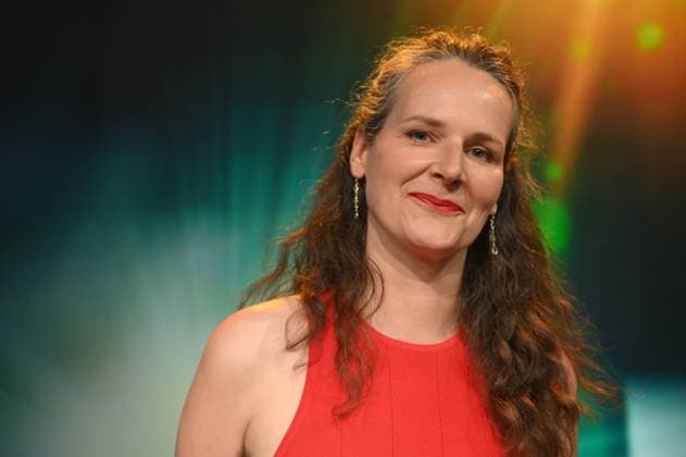 Editor Anne Jünemann, winner of Best Editing Fiction Cinema for her work on Behrooz Karamizades drama Empty Nets at the 34 German Camera Award ceremony
