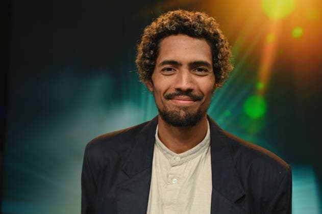 Cinematographer Noah Böhm, winner of Best Cinematography Short Film, receives the award for his camera work in Berthold Wahjudis short film Sensibelchen at the 34 German Cinematography Award ceremony