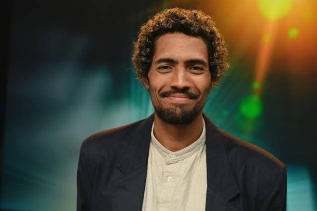 Cinematographer Noah Böhm, winner of Best Cinematography Short Film, receives the award for his camera work in Berthold Wahjudis short film Sensibelchen at the 34 German Cinematography Award ceremony