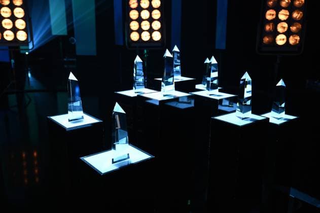 The awards are on stage at the ceremony 34 German Camera Award