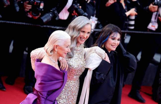 J MontÃ e des marches du film Â La plus prÃ cieuse des marchandises Â lors du 77eme Festival International du Film de Cannes Helen Mirren, Andie MacDowell, Iris Berben MontÃ e des marches du film Â La plus prÃ cieuse des marchandises Â lors du 77eme Festival International du Film de Cannes, au Palais des Festivals Ã Cannes On may 24th 2024 Jacovides Moreau Bestimage Red carpet of the movie Â The most precious of cargoes Â during the 77th Cannes International Film Festival at the Palais des Festivals in Cannes, France On may 24th 2024 Cannes France  Copyright: xJACOVIDES-MOREAUx xBESTIMAGExJACOVIDES-MOREAUx xBESTIMAGEx