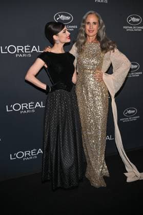 Cannes 2024 L Oreal Party Sofia Carson, Andie MacDowell at the Light on Women?s Worth Award, held during the Diner du CinÃ ma de Demain by L Oreal during the 77th Cannes Film Festival in Cannes, France on May 24, 2024. Photo by Julien Reynaud APS-Medias ABACAPRESS.COM Cannes France  Copyright: xReynaudxJulien APS-Medias ABACAx