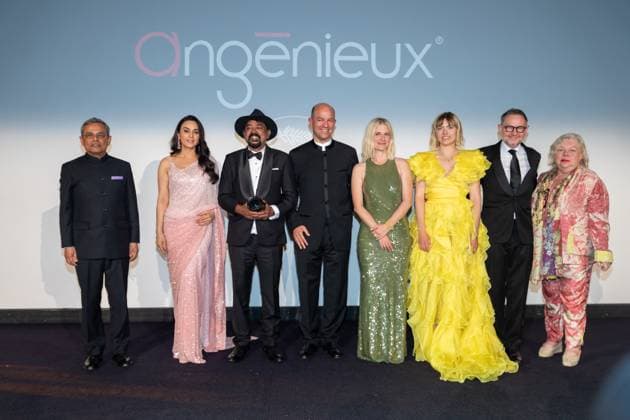 Cannes - Pierre Angenieux Prize Award Ceremony 2024 Pierre Angenieux Prize award ceremony with Santosh Sivan, Melanie Laurentt, Preity Zinta, Xin Wang and Jawed Ashraf during the 77th annual Cannes Film Festival at the Palais des Festivals, Saturday, May 24, 2024 in Cannes, France. Photo by Cyril Chateau ABACAPRESS.COM Cannes France  Copyright: xChateauxCyril ABACAx