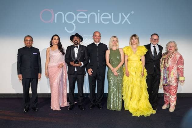 Cannes - Pierre Angenieux Prize Award Ceremony 2024 Pierre Angenieux Prize award ceremony with Santosh Sivan, Melanie Laurentt, Preity Zinta, Xin Wang and Jawed Ashraf during the 77th annual Cannes Film Festival at the Palais des Festivals, Saturday, May 24, 2024 in Cannes, France. Photo by Cyril Chateau ABACAPRESS.COM Cannes France  Copyright: xChateauxCyril ABACAx