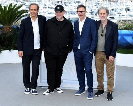 Cannes, 77th Cannes Film Festival 2024 Photocall film La Plus Precieuse Des Marchandises (The Most Precious Of Cargoes) In the photo: Alexandre Desplat, GrÃ gory Gadebois, Michel Hazanavicius, Serge Hazanavicius  Copyright: xAlbertoxTerenghix xipa-agency.nex xPoolxPhotoxEventsx03x IPA_Agency_IPA46514587