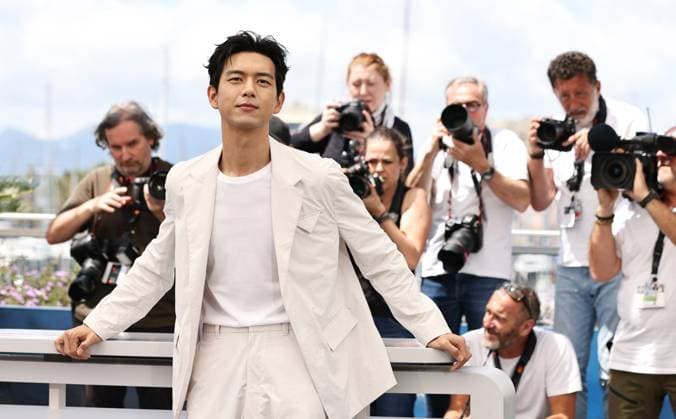 (240525) -- CANNES, May 25, 2024 -- Actor Li Xian poses during a photocall for the film She s got no name at the 77th Cannes Film Festival in Cannes, southern France, on May 25, 2024. ) FRANCE-CANNES-FILM FESTIVAL-SHE S GOT NO NAME GaoxJing 