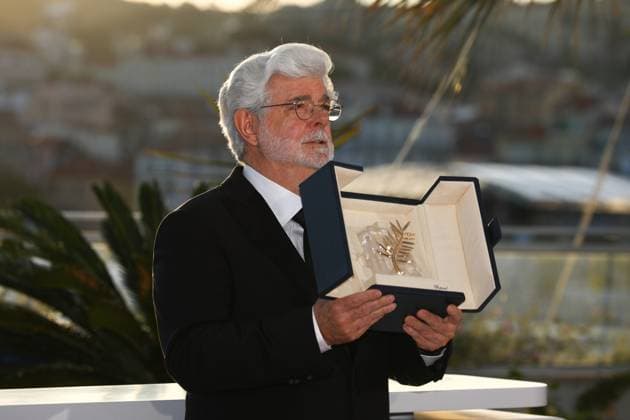 Entertainment Bilder des Tages May 25, 2024, Cannes, Cote D azur, France: GEORGE LUCAS wins the Honorary Palme d Or and poses during Winners photocall at the 77th Annual Cannes Film Festival at Palais des Festivals in Cannes, France Cannes France - ZUMAc179 20240525_zep_c179_109 Copyright: xMickaelxChavetx