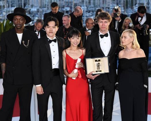 Cannes, 77th Cannes Film Festival 2024, Palme D Or Winners Photocall Cannes, 77th Cannes Film Festival 2024, Palme D Or Winners Photocall Pictured: Baloji, Chiang Wei Liang, You Qiao Yin, Emmanuelle BÃ art, Halfdan Ullmann Tondel Cannes France  Copyright: xIPA ABACAx