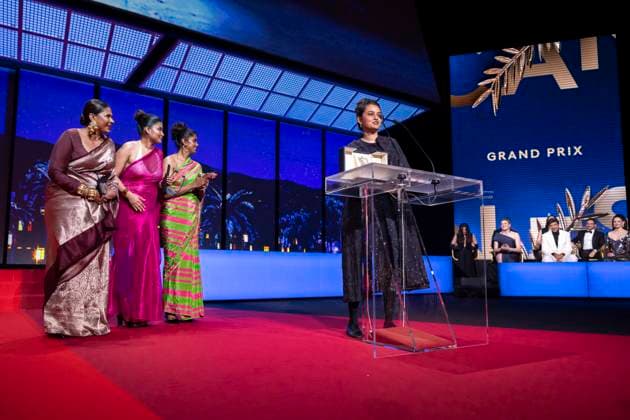 B CÃ rÃ monie de clÃ ture du 77eme Festival International du Film de Cannes au Palais des Festivals Ã Cannes Chhaya Kadam, Payal Kapadia, Divya Prabha, Kani Kusruti Grand Prix pour Â All we imagine as light Â CÃ rÃ monie de clÃ ture du 77eme Festival International du Film de Cannes au Palais des Festivals Ã Cannes On may 25th 2024 Borde Jacovides Moreau Bestimage Closing ceremony of the 77th Cannes International Film Festival at the Palais des Festivals in Cannes, France On may 25th 2024 Cannes France  Copyright: xOLIVIERxBORDEx xBESTIMAGExOLIVIERxBORDEx xBESTIMAGEx