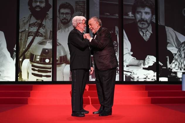 77eme Festival International du Film de Cannes Ceremonie de cloture 77th International Cannes Film Festival Closing ceremony 305533 2024 05 25 Cannes France Lucas, George Coppola, Francis Ford  Copyright: xSergexArnalx xStarfacex STAR_305533_007
