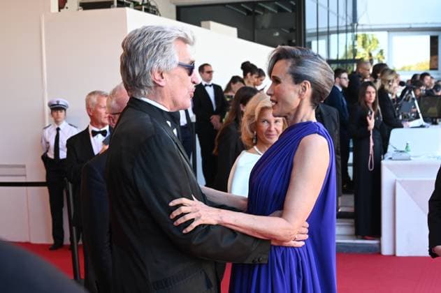 77eme Festival International du Film de Cannes MontÃ e des marches de cloture 77th International Cannes Film Festival Closing Red Carpet 305535 2024 05 25 Cannes France MacDowell, Andie Wenders, Wim  Copyright: xSergexArnalx xStarfacex STAR_305535_002