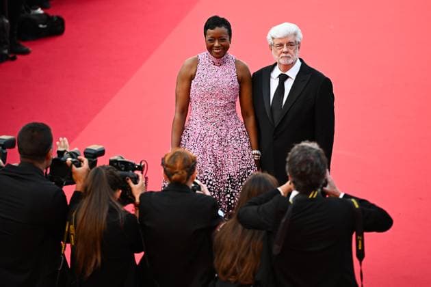 77eme Festival International du Film de Cannes MontÃ e des marches de cloture 77th International Cannes Film Festival Closing Red Carpet 305535 2024 05 25 Cannes France Lucas, George Hobson, Mellody  Copyright: xSergexArnalx xStarfacex STAR_305535_033