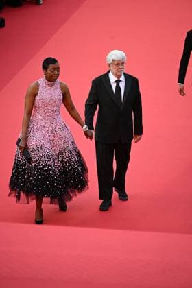 77eme Festival International du Film de Cannes MontÃ e des marches de cloture 77th International Cannes Film Festival Closing Red Carpet 305535 2024 05 25 Cannes France Hobson, Mellody Lucas, George  Copyright: xSergexArnalx xStarfacex STAR_305535_035