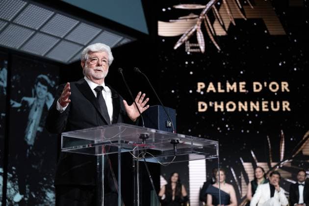 Annual Cannes Film Festival - Closing Ceremony - Cannes DN Francis Ford Coppola presents the Honorary Palme D?Or Award to George Lucas during the Closing Ceremony at the 77th annual Cannes Film Festival at Palais des Festivals on May 25, 2024 in Cannes, France. Photo by David NIVIERE ABACAPRESS.COM CANNES France  Copyright: xNivierexDavid ABACAPRESS.COMx