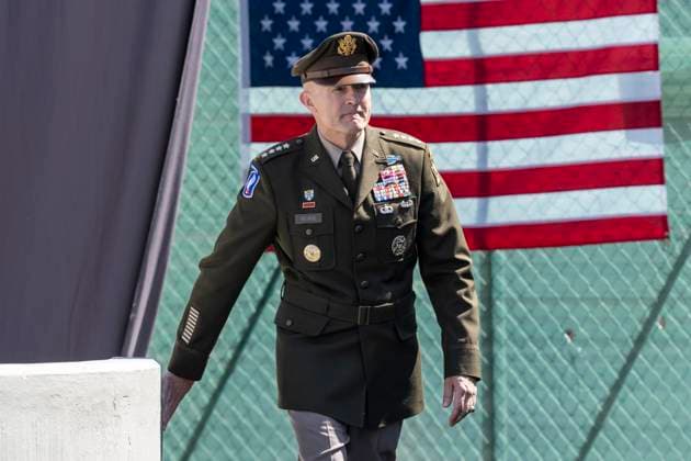 May 25, 2024, West Point, New York, United States: GEneral Randy George arrives for U.S. Military Academy s Class of 2024 graduation ceremony at West Point, NY on May 25, 2024 West Point United States - ZUMAr339 20240525_znp_r339_009 Copyright: xLevxRadinx