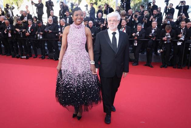 Cannes Closing Ceremony DB George Lucas, Mellody Hobson attending the Red Carpet of the closing ceremony at the 77th annual Cannes Film Festival at Palais des Festivals on May 25, 2024 in Cannes, France. Photo by David Boyer ABACAPRESS.COM Cannes France  Copyright: xBoyerxDavid ABACAx