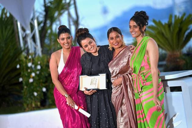 Cannes - Winners Photocall Payal Kapadia poses with the Grand Prix Award for All We Imagine As Light during the Palme D Or Winners Photocall at the 77th annual Cannes Film Festival at Palais des Festivals on May 25, 2024 in Cannes, France. Photo by Franck Castel ABACAPRESS.COM Cannes France  Copyright: xCastelxFranck ABACAx
