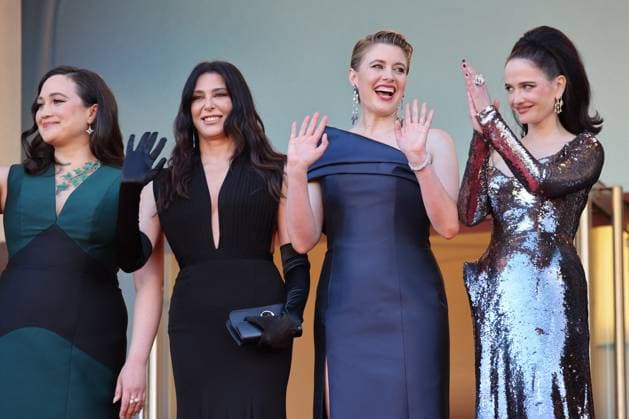 Cannes - Closing Ceremony Arrivals Jury Members Pierfrancesco Favino, Lily Gladstone, Nadine Labaki, President of the Jury Greta Gerwig, Eva Green, Juan Antonio Bayona, Ebru Ceylan, Hirokazu Kore-eda and Omar Sy attend the Red Carpet of the closing ceremony at the 77th annual Cannes Film Festival at Palais des Festivals on May 25, 2024 in Cannes, France. Photo by Shootpix ABACAPRESS.COM Cannes France  Copyright: xShootpix ABACAx