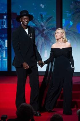 Cannes Closing Ceremony AM Bajoli and Emmanuelle Beart attending the Closing Ceremony of the 77th Cannes International Film Festival in Cannes, France on May 25, 2024. Photo by Aurore Marechal ABACAPRESS.COM Cannes France  Copyright: xMarechalxAurore ABACAx