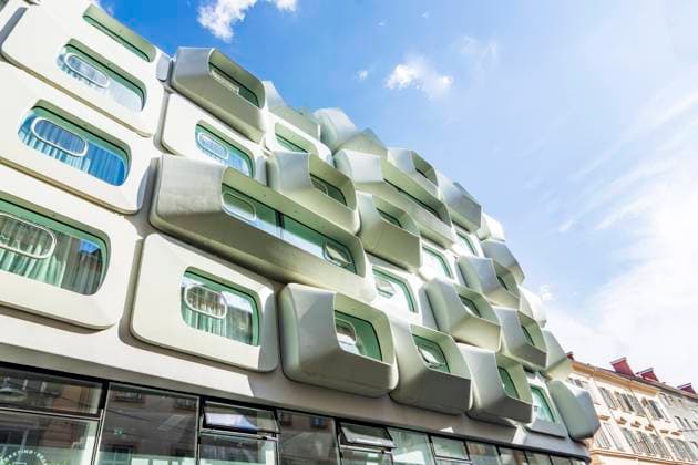 Apartmenthaus ARGOS by Zaha Hadid in street Burggasse Graz Region Graz Steiermark, Styria Austria