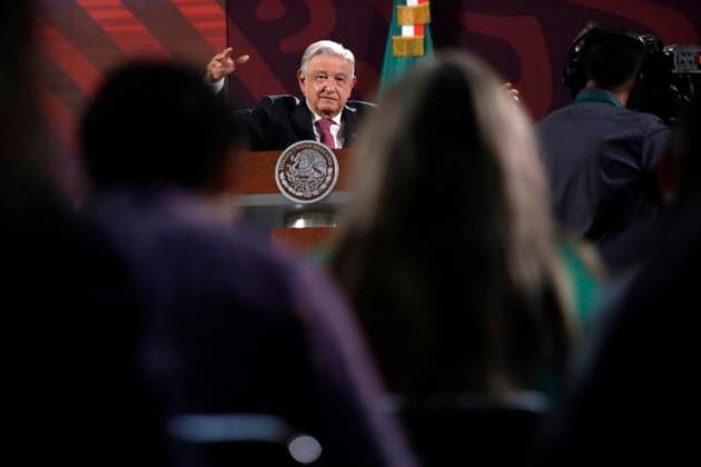 Mexico s President. Andres Manuel Lopez Obrador, speaking about the election day, invited citizens to cast their vote, during a briefing conference at National Palace. Mexico City Mexico - ZUMAe321 20240527_zia_e321_010 Copyright: xLuisxBarronx